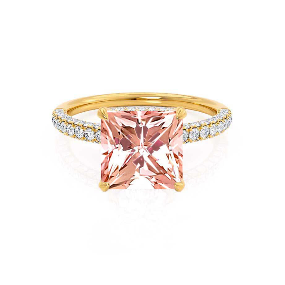 COCO - Princess Champagne Sapphire & Diamond 18k Yellow Gold
