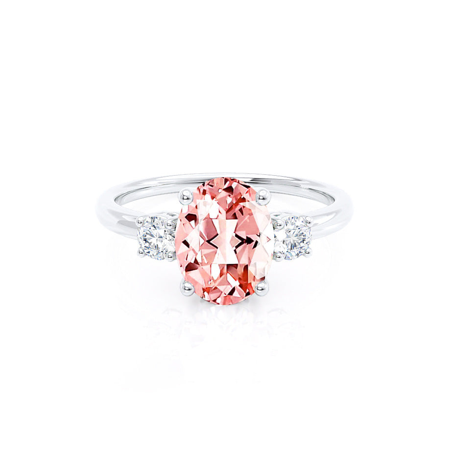 LOUELLA - Oval Champagne Sapphire Oval Petite Trilogy Engagement