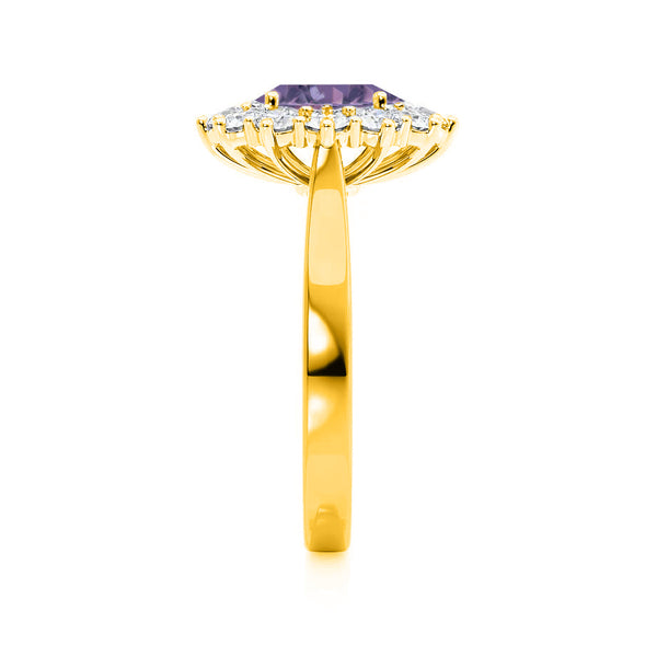- Chatham® Alexandrite & Lab Diamond 18k Yellow Gold Engagement Ring Lily Arkwright