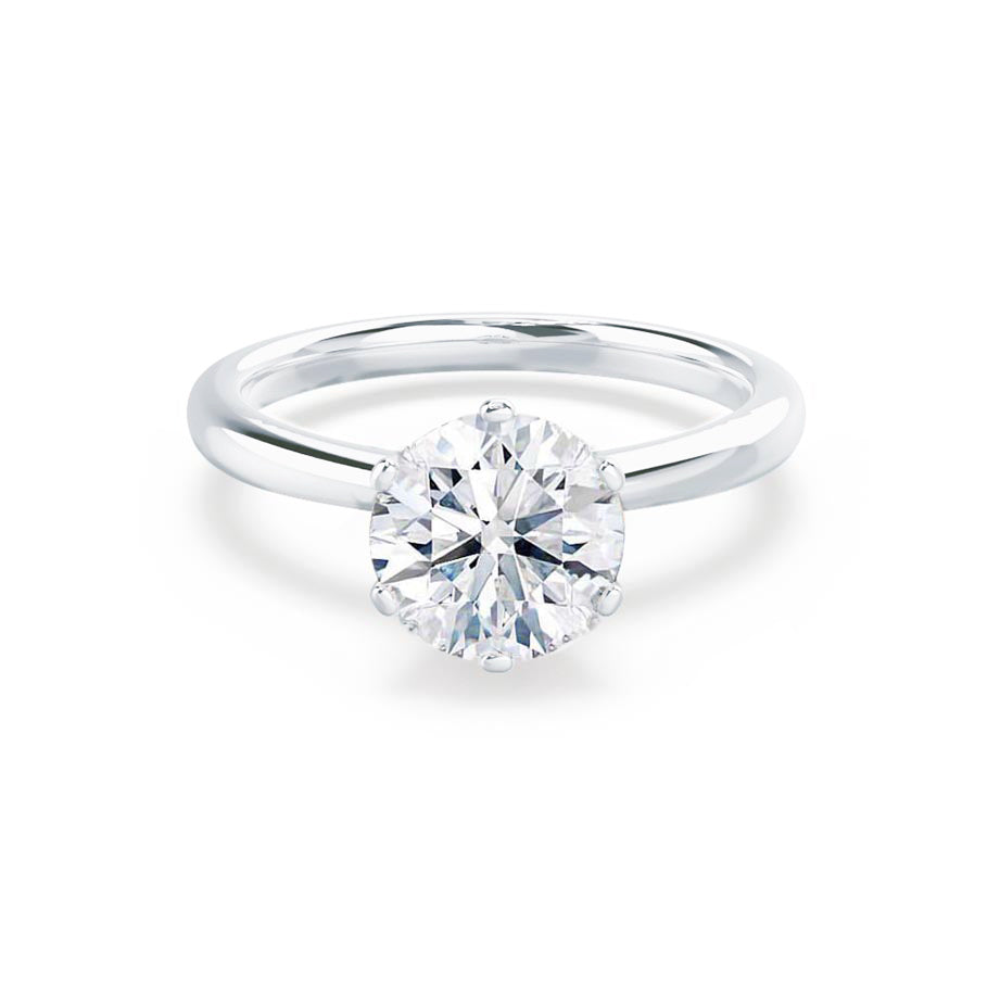 Serenity Round lab diamond 950 Platinum Solitaire Engagement Ring