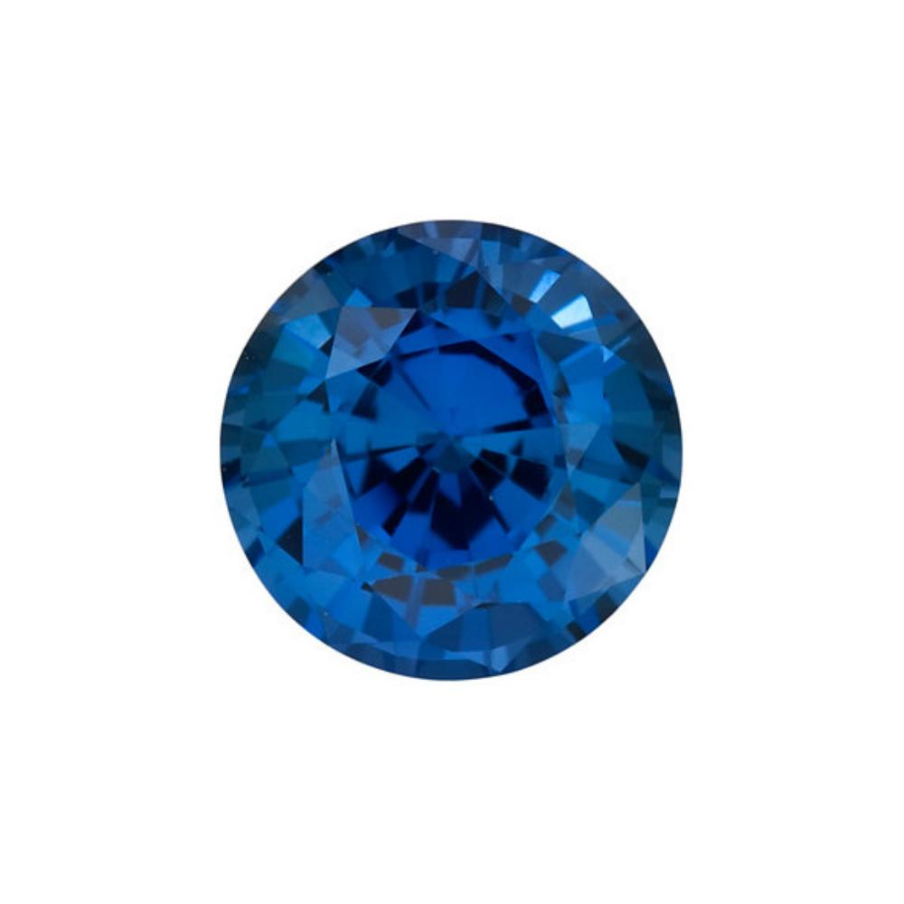 BRILLIANT ROUND CUT Chatham Lab Grown Blue Sapphire Loose Gem