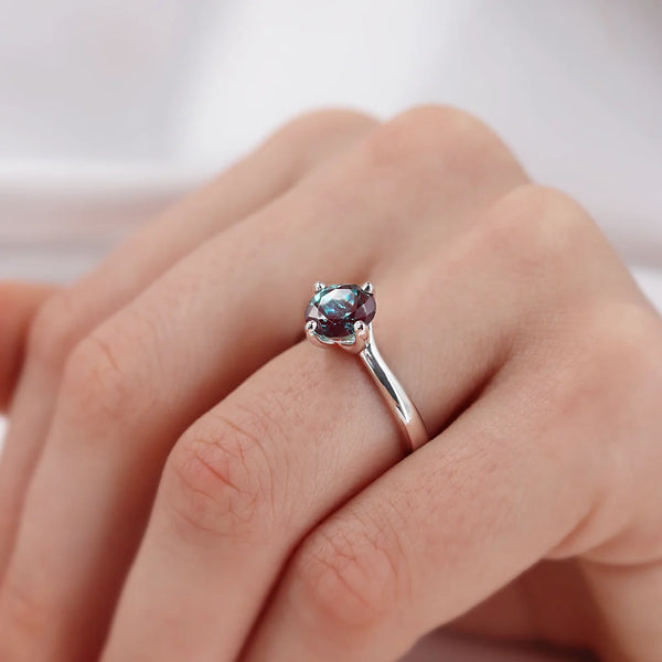 Annora lab grown alexandrite engagement ring Lily Arkwright