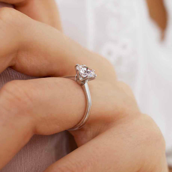 Lab grown Diamond engagement ring solitaire Lily Arkwright