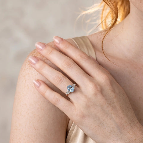 Aquamarine blue sapphire engagement ring collection