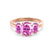 EVERDEEN - Oval Pink Sapphire 18k Rose Gold Trilogy Ring Engagement Ring Lily Arkwright