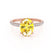 COCO - Oval Yellow Sapphire & Diamond 18k Rose Gold Petite Hidden Halo Triple Pavé Shoulder Set Ring Engagement Ring Lily Arkwright