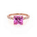HOPE - Princess Pink Sapphire & Diamond 18k Rose Gold Vintage Shoulder Set Engagement Ring Lily Arkwright