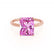 LULU - Radiant Pink Sapphire 18k Rose Gold Petite Solitaire Engagement Ring Lily Arkwright