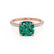COCO - Cushion Emerald & Diamond 18k Rose Gold Hidden Halo Triple Pavé Shoulder Set Engagement Ring Lily Arkwright