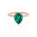 LULU - Pear Emerald 18k Rose Gold Petite Solitaire Ring Engagement Ring Lily Arkwright
