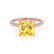 COCO - Princess Yellow Sapphire & Diamond 18k Rose Gold Hidden Halo Triple Pavé Shoulder Set Engagement Ring Lily Arkwright