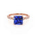 HOPE - Princess Blue Sapphire & Diamond 18k Rose Gold Vintage Shoulder Set Engagement Ring Lily Arkwright