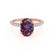 COCO - Oval Alexandrite & Diamond 18k Rose Gold Petite Hidden Halo Triple Pavé Shoulder Set Ring Engagement Ring Lily Arkwright