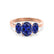 EVERDEEN - Oval Blue Sapphire 18k Rose Gold Trilogy Ring Engagement Ring Lily Arkwright
