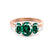 EVERDEEN - Oval Emerald 18k Rose Gold Trilogy Ring Engagement Ring Lily Arkwright