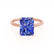 LULU - Radiant Blue Sapphire 18k Rose Gold Petite Solitaire Engagement Ring Lily Arkwright