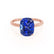 LULU - Elongated Cushion Blue Sapphire 18k Rose Gold Petite Solitaire Ring Engagement Ring Lily Arkwright