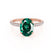 COCO - Oval Emerald & Diamond 18k Rose Gold Petite Hidden Halo Triple Pavé Shoulder Set Ring Engagement Ring Lily Arkwright