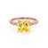 HOPE - Princess Yellow Sapphire & Diamond 18k Rose Gold Vintage Shoulder Set Engagement Ring Lily Arkwright