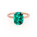 LULU - Elongated Cushion Emerald 18k Rose Gold Petite Solitaire Ring Engagement Ring Lily Arkwright