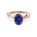 EDEN - Oval Blue Sapphire & Diamond 18k Rose Gold Vine Solitaire Ring Engagement Ring Lily Arkwright