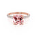 COCO - Cushion Champagne Sapphire & Diamond 18k Rose Gold Hidden Halo Triple Pavé Shoulder Set Engagement Ring Lily Arkwright