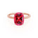 LULU - Elongated Cushion Ruby 18k Rose Gold Petite Solitaire Ring Engagement Ring Lily Arkwright
