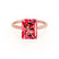 LULU - Radiant Ruby 18k Rose Gold Petite Solitaire Engagement Ring Lily Arkwright
