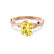 EDEN - Oval Yellow Sapphire & Diamond 18k Rose Gold Vine Solitaire Ring Engagement Ring Lily Arkwright