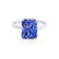 LULU - Radiant Blue Sapphire 18k White Gold Petite Solitaire Engagement Ring Lily Arkwright