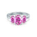 EVERDEEN - Oval Pink Sapphire 18k White Gold Trilogy Ring Engagement Ring Lily Arkwright