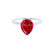 LULU - Pear Ruby 18k White Gold Petite Solitaire Ring Engagement Ring Lily Arkwright