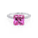 COCO - Princess Pink Sapphire & Diamond 950 Platinum Hidden Halo Triple Pavé Shoulder Set Engagement Ring Lily Arkwright