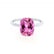 LULU - Elongated Cushion Pink Sapphire 18k White Gold Petite Solitaire Ring Engagement Ring Lily Arkwright