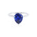 LULU - Pear Blue Sapphire 18k White Gold Petite Solitaire Ring Engagement Ring Lily Arkwright