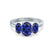 EVERDEEN - Oval Blue Sapphire 18k White Gold Trilogy Ring Engagement Ring Lily Arkwright