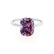 LULU - Elongated Cushion Alexandrite 18k White Gold Petite Solitaire Ring Engagement Ring Lily Arkwright