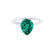 LULU - Pear Emerald 18k White Gold Petite Solitaire Ring Engagement Ring Lily Arkwright