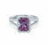 EVERLY - Radiant Alexandrite & Diamond 950 Platinum Split Shank Halo Ring Engagement Ring Lily Arkwright