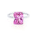 LULU - Radiant Pink Sapphire 18k White Gold Petite Solitaire Engagement Ring Lily Arkwright