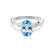 EDEN - Oval Aqua Spinel & Diamond 18k White Gold Vine Solitaire Ring Engagement Ring Lily Arkwright