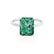 LULU - Radiant Emerald 18k White Gold Petite Solitaire Engagement Ring Lily Arkwright