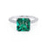 COCO - Princess Emerald & Diamond 18k White Gold Hidden Halo Triple Pavé Shoulder Set Engagement Ring Lily Arkwright