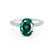 COCO - Oval Emerald & Diamond 18k White Gold Petite Hidden Halo Triple Pavé Shoulder Set Ring Engagement Ring Lily Arkwright