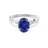 EDEN - Oval Blue Sapphire & Diamond 950 Platinum Vine Solitaire Ring Engagement Ring Lily Arkwright