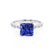 HOPE - Princess Blue Sapphire & Diamond 950 Platinum Vintage Shoulder Set Engagement Ring Lily Arkwright