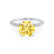 COCO - Cushion Yellow Sapphire & Diamond 18k White Gold Hidden Halo Triple Pavé Shoulder Set Engagement Ring Lily Arkwright