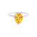 LULU - Pear Yellow Sapphire 18k White Gold Petite Solitaire Ring Engagement Ring Lily Arkwright