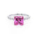 HOPE - Princess Pink Sapphire & Diamond 18k White Gold Vintage Shoulder Set Engagement Ring Lily Arkwright
