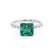 HOPE - Princess Emerald & Diamond 18k White Gold Vintage Shoulder Set Engagement Ring Lily Arkwright